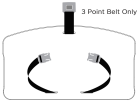 Replacement Height Right 3 Point Belt - with Screws