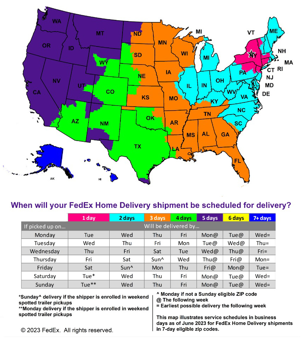 US Time in Transit Map